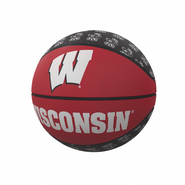 Logo Brands Wisconsin Repeating Logo Mini-Size Rubber Basketball 244-91MR-1